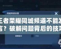 王者榮耀同城頻道不能發(fā)言？破解問(wèn)題背后的技巧與原因分析