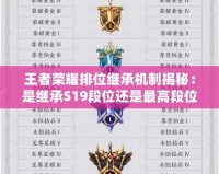 王者榮耀排位繼承機制揭秘：是繼承S19段位還是最高段位？