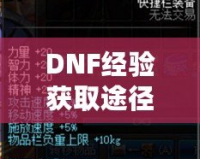 DNF經(jīng)驗(yàn)獲取途徑解析：輕松升級(jí)，快速提升！