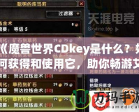 《魔獸世界CDkey是什么？如何獲得和使用它，助你暢游艾澤拉斯》