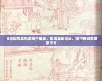 《三國志單機游戲手機版：重溫三國風云，掌中再現(xiàn)英雄豪杰》