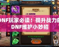 DNF玩家必讀！提升戰(zhàn)力的DNF維護(hù)小妙招