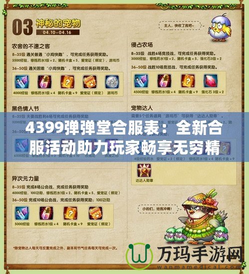 4399彈彈堂合服表：全新合服活動助力玩家暢享無窮精彩！