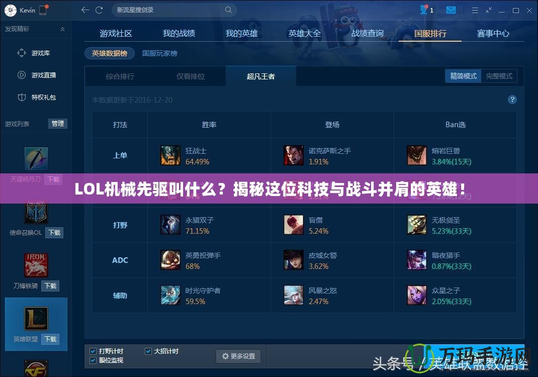LOL機(jī)械先驅(qū)叫什么？揭秘這位科技與戰(zhàn)斗并肩的英雄！