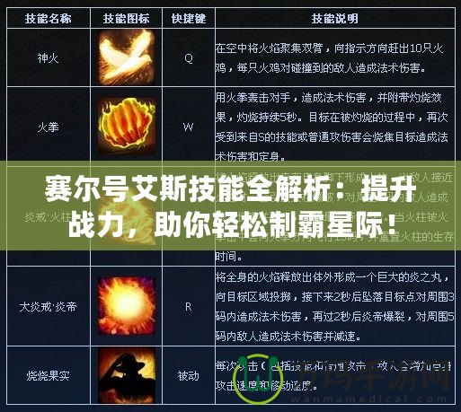 賽爾號(hào)艾斯技能全解析：提升戰(zhàn)力，助你輕松制霸星際！