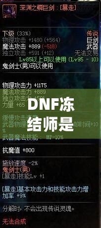 DNF凍結(jié)師是靠力量還是攻擊？解析職業(yè)選擇與屬性加點