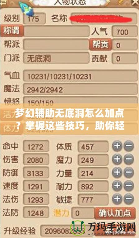 夢(mèng)幻輔助無(wú)底洞怎么加點(diǎn)？掌握這些技巧，助你輕松提升實(shí)力！