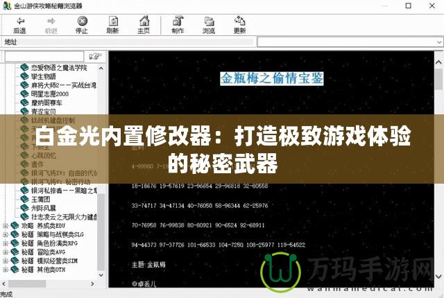 白金光內(nèi)置修改器：打造極致游戲體驗的秘密武器