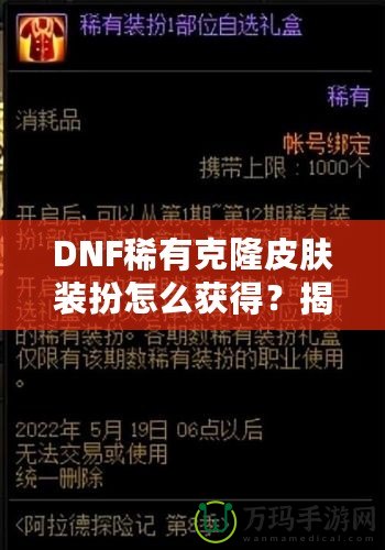 DNF稀有克隆皮膚裝扮怎么獲得？揭秘獲取途徑與技巧