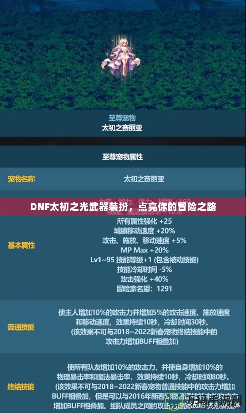 DNF太初之光武器裝扮，點亮你的冒險之路