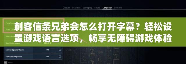 刺客信條兄弟會(huì)怎么打開字幕？輕松設(shè)置游戲語言選項(xiàng)，暢享無障礙游戲體驗(yàn)