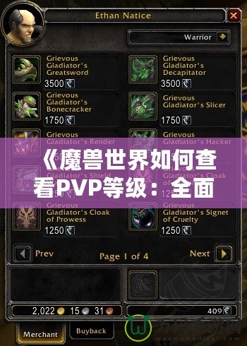 《魔獸世界如何查看PVP等級：全面解析與實(shí)用技巧》