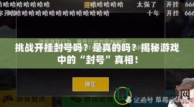 挑戰(zhàn)開掛封號嗎？是真的嗎？揭秘游戲中的“封號”真相！