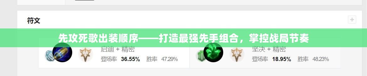 先攻死歌出裝順序——打造最強(qiáng)先手組合，掌控戰(zhàn)局節(jié)奏