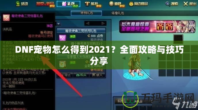 DNF寵物怎么得到2021？全面攻略與技巧分享