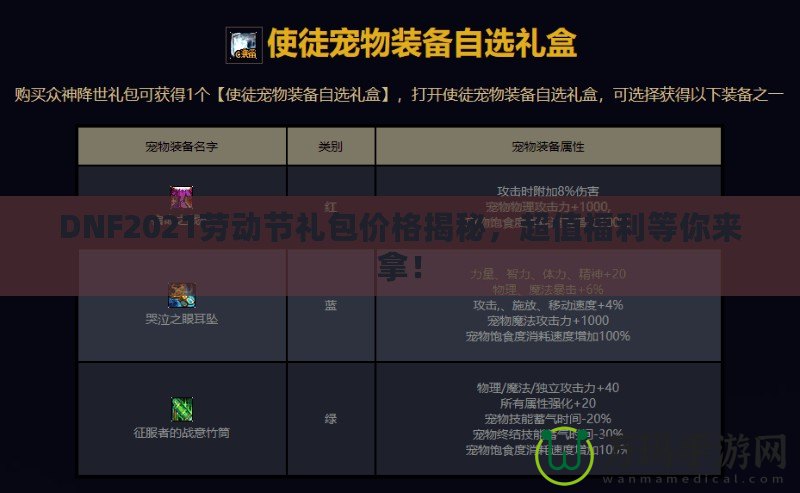 DNF2021勞動(dòng)節(jié)禮包價(jià)格揭秘，超值福利等你來(lái)拿！