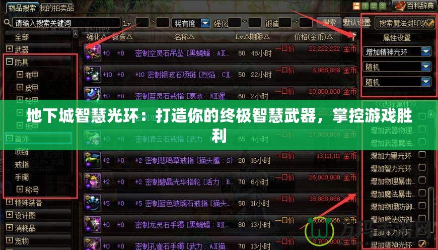 地下城智慧光環(huán)：打造你的終極智慧武器，掌控游戲勝利