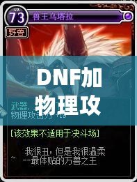 DNF加物理攻擊的卡片有哪些？提升角色輸出的必備神器！