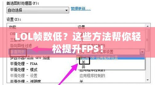 LOL幀數(shù)低？這些方法幫你輕松提升FPS！