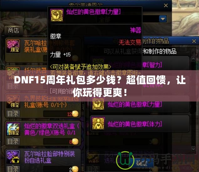 DNF15周年禮包多少錢？超值回饋，讓你玩得更爽！